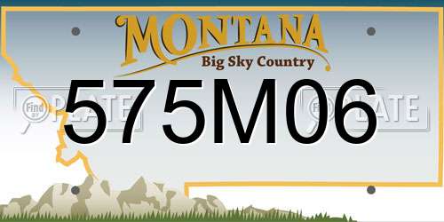 575M06 Montana License Plate