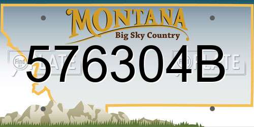 576304B Montana License Plate