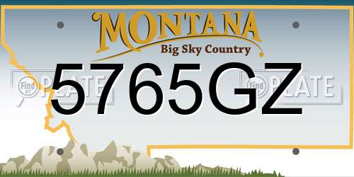5765GZ Montana License Plate