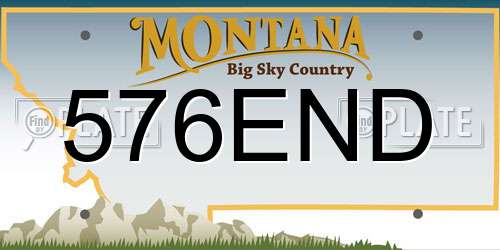 576END Montana License Plate