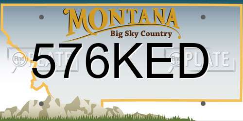 576KED Montana License Plate