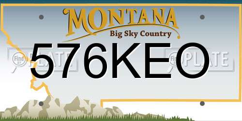 576KEO Montana License Plate