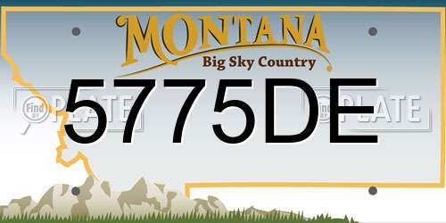 5775DE Montana License Plate