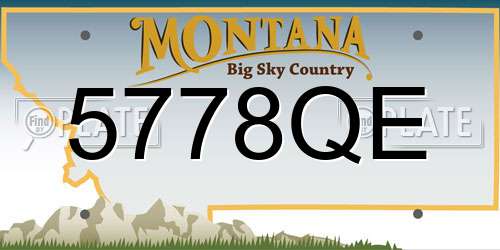 5778QE Montana License Plate