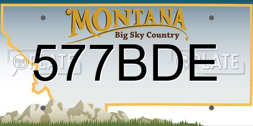 577BDE Montana License Plate