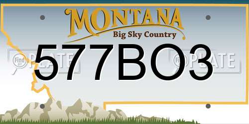 577BO3 Montana License Plate