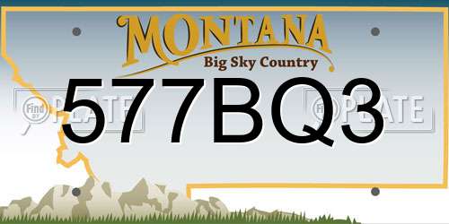 577BQ3 Montana License Plate