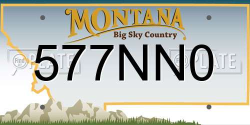 577NN0 Montana License Plate