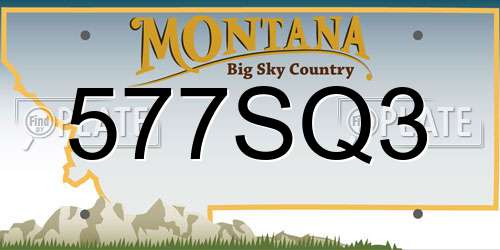 577SQ3 Montana License Plate