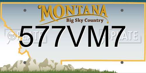 577VM7 Montana License Plate