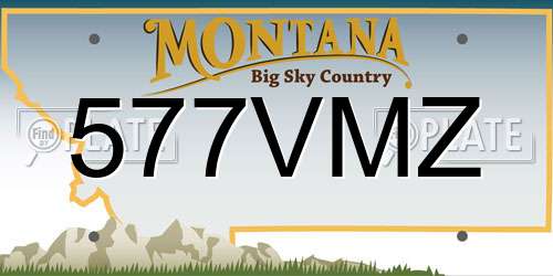 577VMZ Montana License Plate