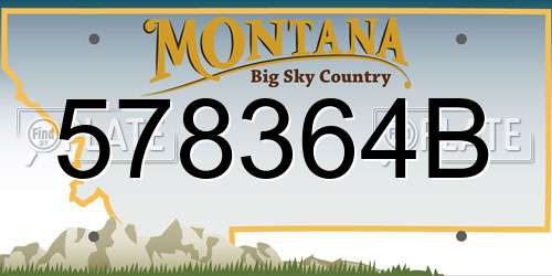 578364B Montana License Plate