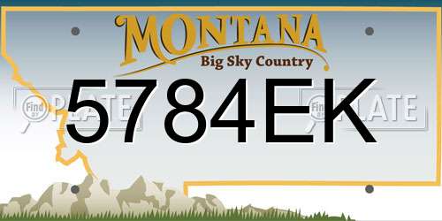 5784EK Montana License Plate