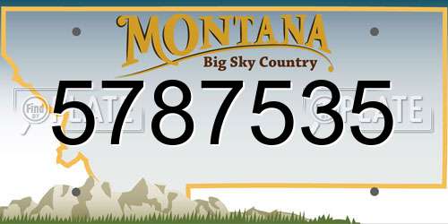 5787535 Montana License Plate