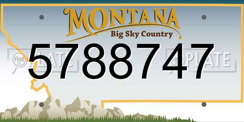 5788747 Montana License Plate