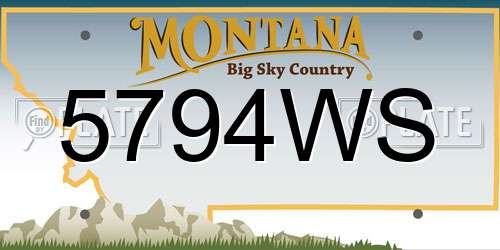 5794WS Montana License Plate