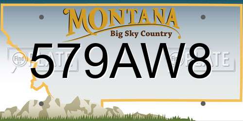 579AW8 Montana License Plate