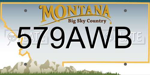 579AWB Montana License Plate