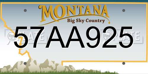 57AA925 Montana License Plate