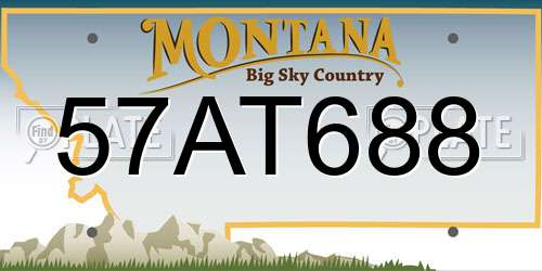 57AT688 Montana License Plate