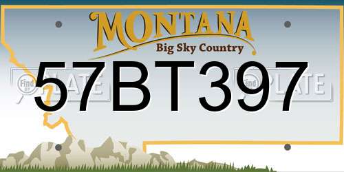 57BT397 Montana License Plate