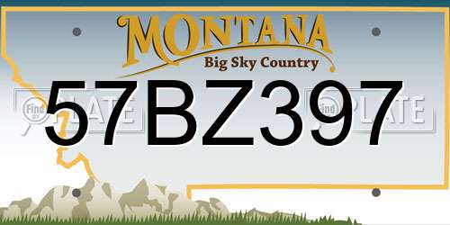 57BZ397 Montana License Plate
