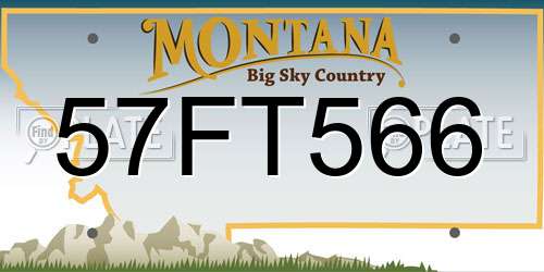 57FT566 Montana License Plate