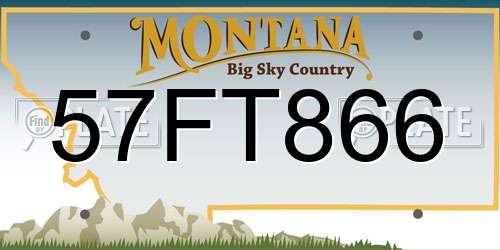 57FT866 Montana License Plate