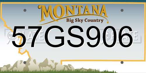 57GS906 Montana License Plate