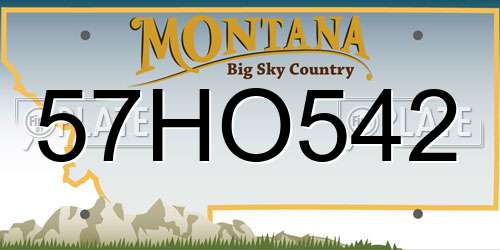57HO542 Montana License Plate