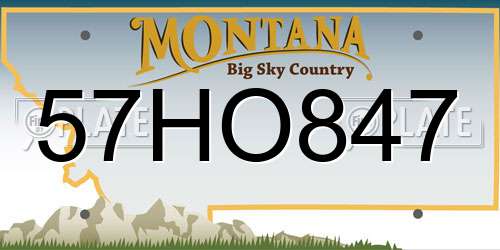 57HO847 Montana License Plate