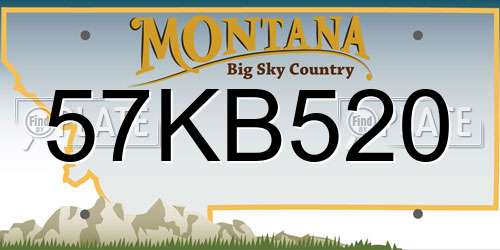 57KB520 Montana License Plate