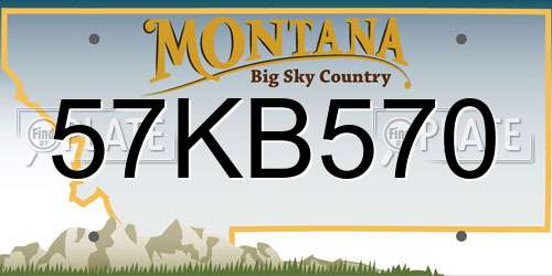 57KB570 Montana License Plate