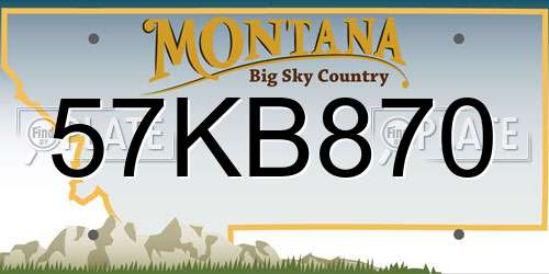 57KB870 Montana License Plate