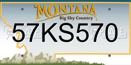 57KS570 Montana License Plate