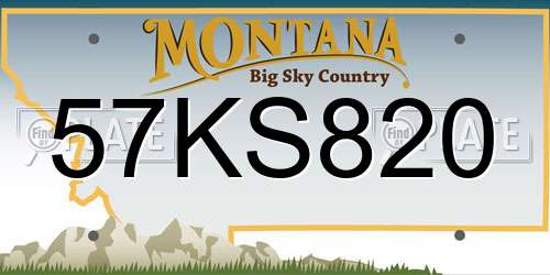 57KS820 Montana License Plate