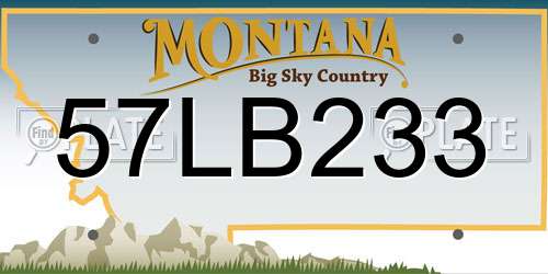 57LB233 Montana License Plate