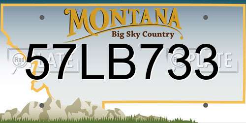 57LB733 Montana License Plate