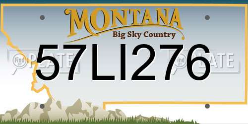 57LI276 Montana License Plate