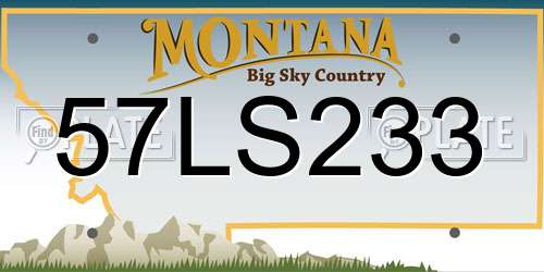 57LS233 Montana License Plate