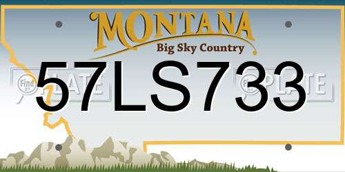 57LS733 Montana License Plate
