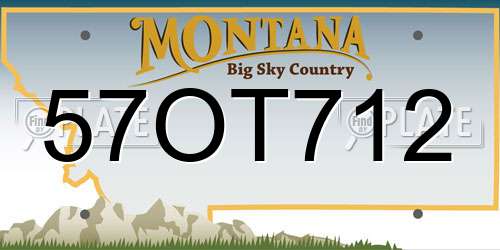 57OT712 Montana License Plate