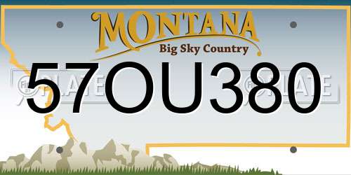 57OU380 Montana License Plate