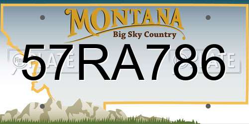 57RA786 Montana License Plate