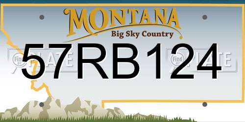 57RB124 Montana License Plate