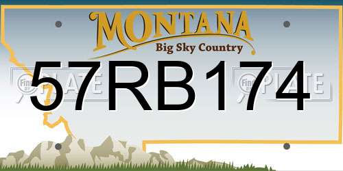57RB174 Montana License Plate