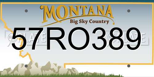 57RO389 Montana License Plate