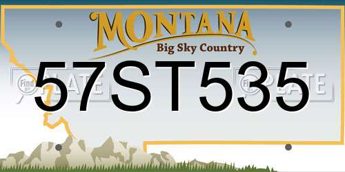 57ST535 Montana License Plate