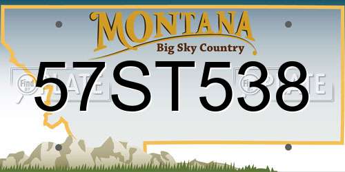 57ST538 Montana License Plate