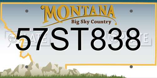 57ST838 Montana License Plate